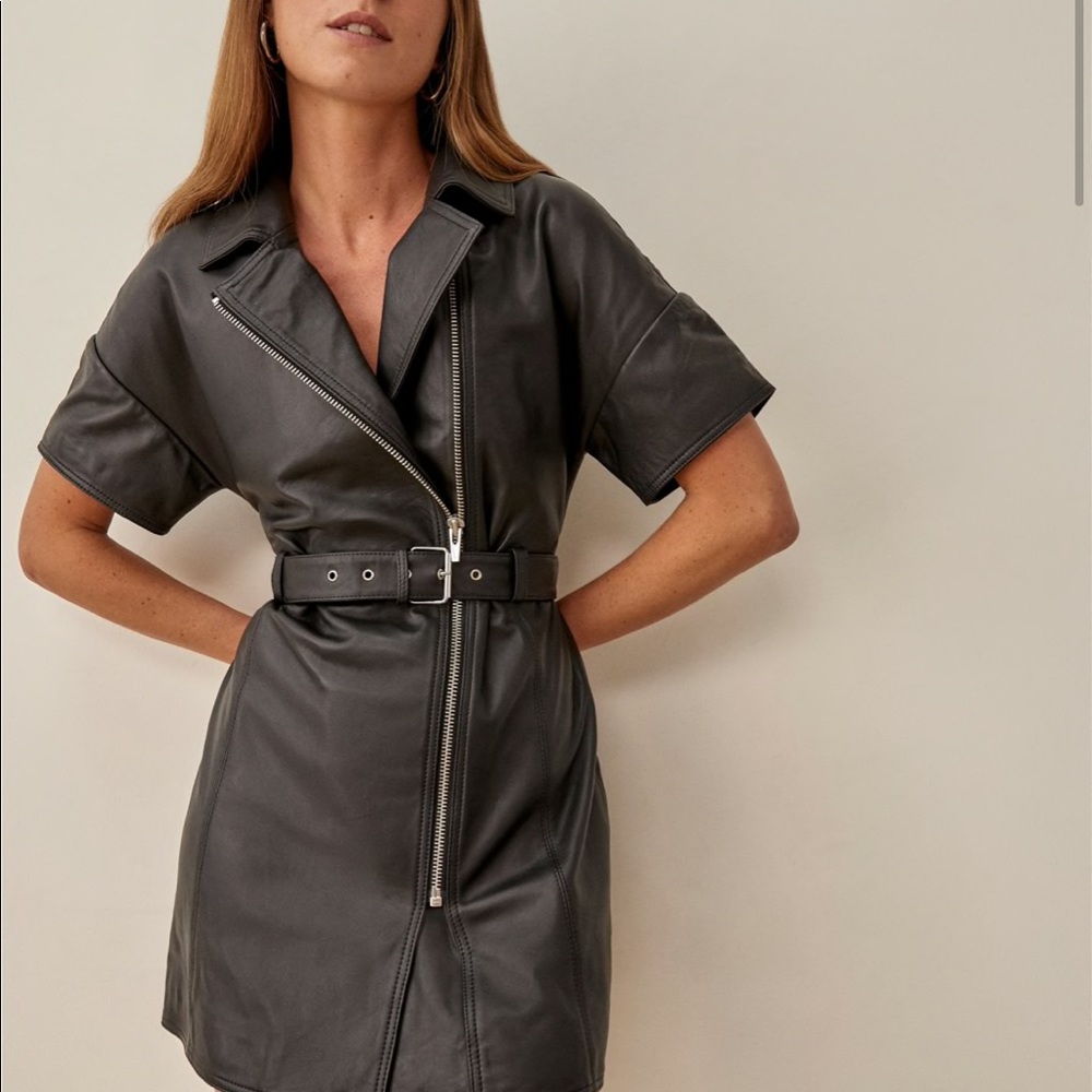 NWT Reformation leather dress